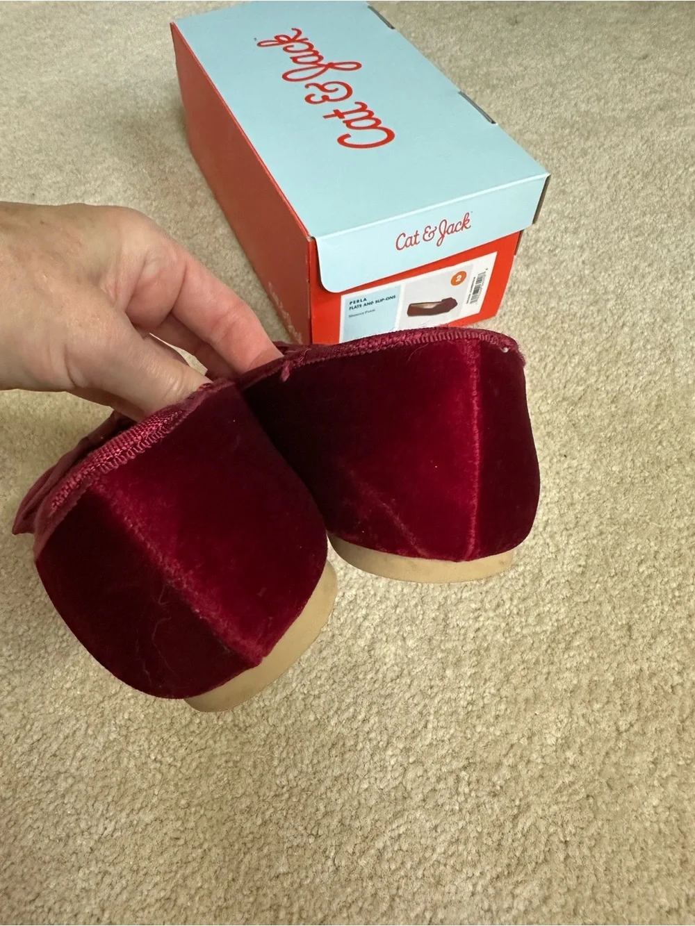 Cat & Jack Women's Wine Red Bow Ballet Flats